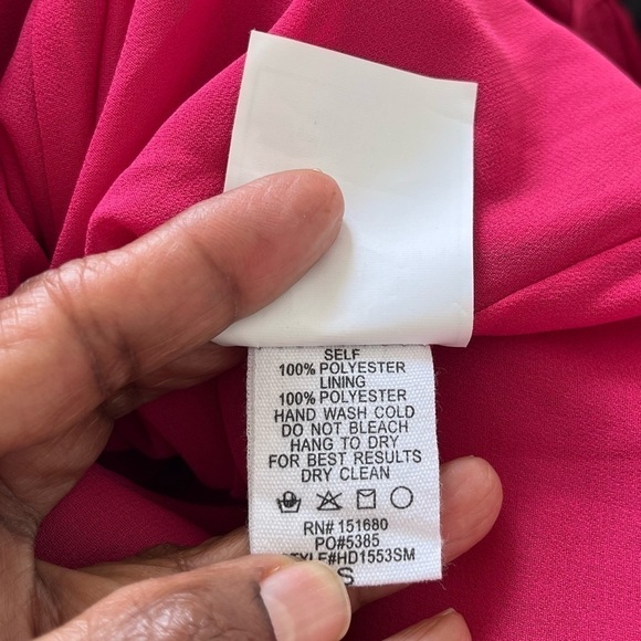 New Storia Red Fuchsia Spaghetti Straps Front Slit Maxi Dress Size Small Party - Picture 10 of 14